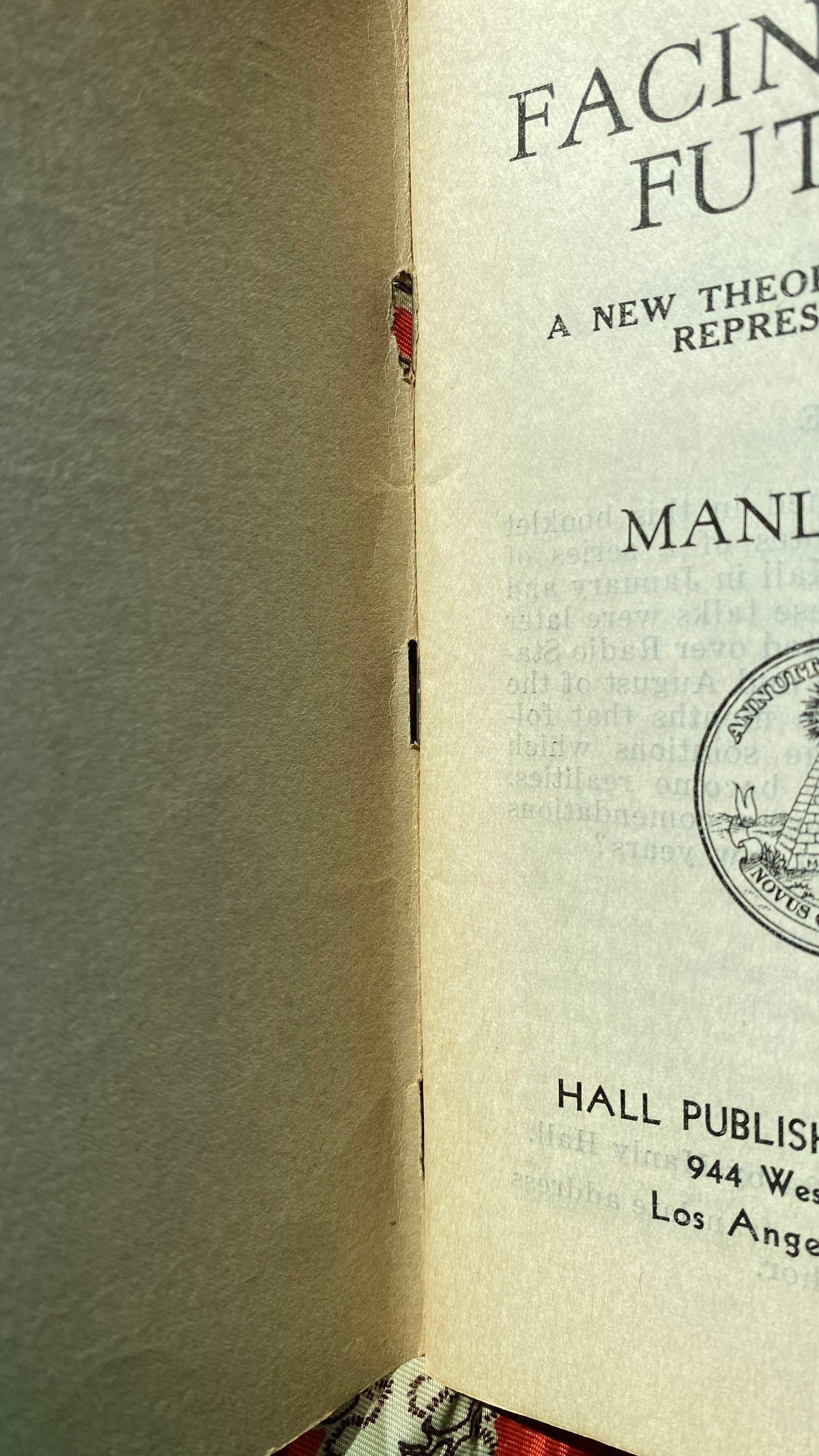 Additional condition view of Facing the Future by Manly P. Hall, 1934