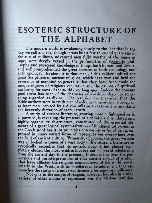 Esoteric Structure of the Alphabet — Alvin Boyd Kuhn