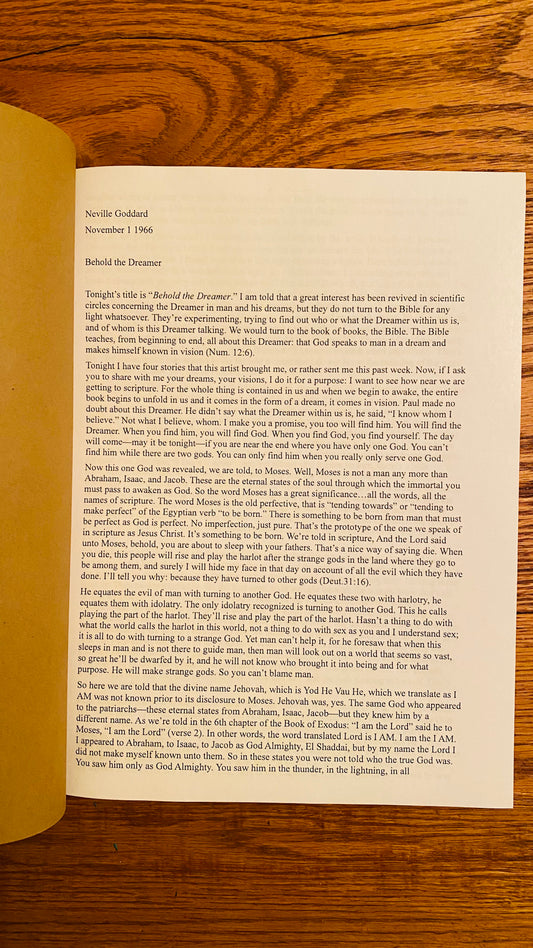 BEHOLD, THE DREAMER — Neville Goddard