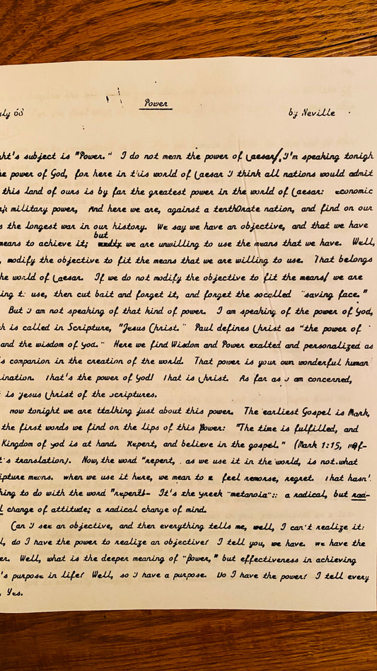 POWER — Neville Goddard