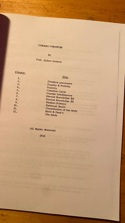 Cosmic Creation Pt. 1 (I) — Hilton Hotema