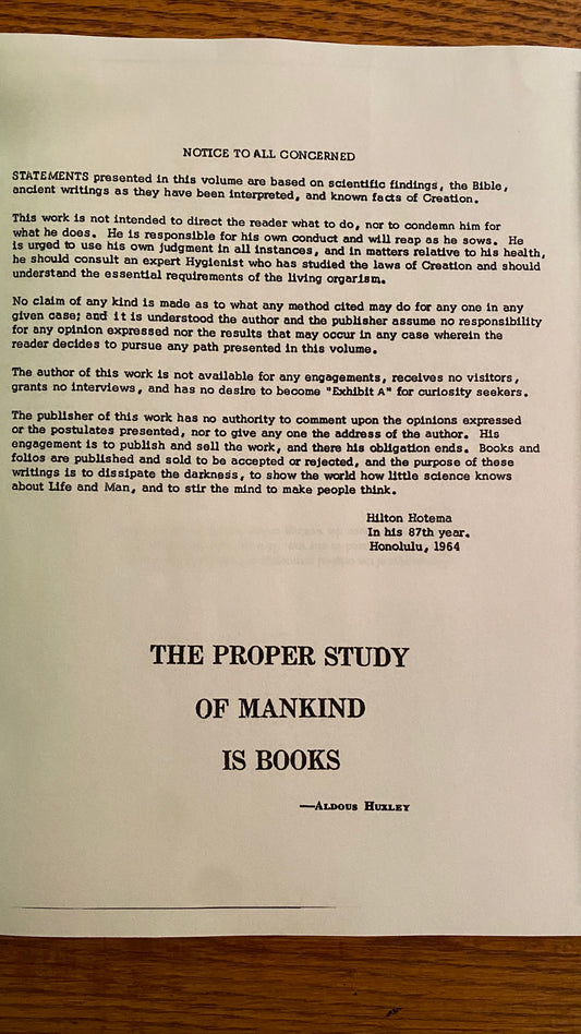 The Empyreal Sea, or How High Do You Climb? Live 1400 Years — Hilton Hotema