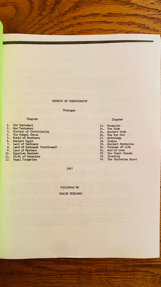 The Genesis of Christianity — Hilton Hotema