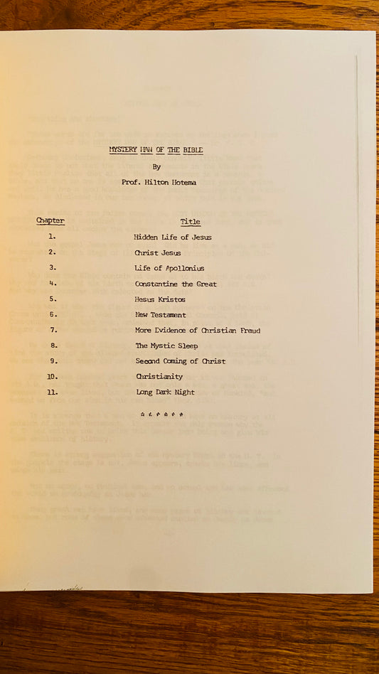 Mystery Man of the Bible — Hilton Hotema