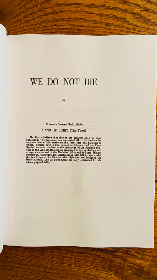 We Do Not Die — Hilton Hotema