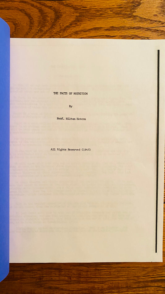 The Facts of Nutrition — Hilton Hotema