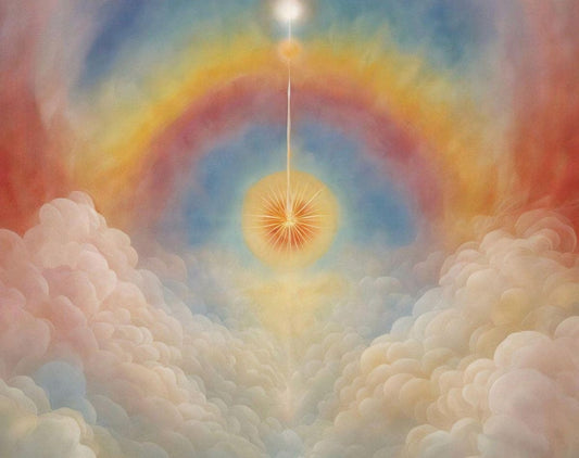 Illustration exploring Akasha, ether, consciousness, and a living universe