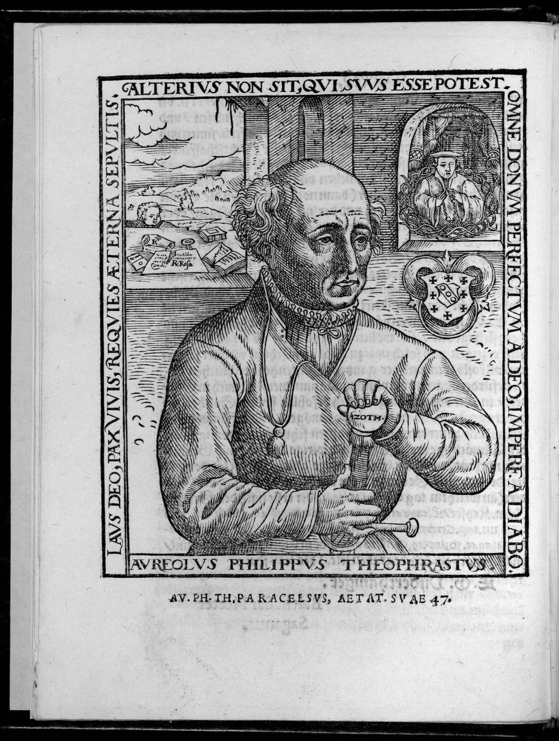 Paracelsus portrait from Philosophiae magnae Paracelsi, 1567