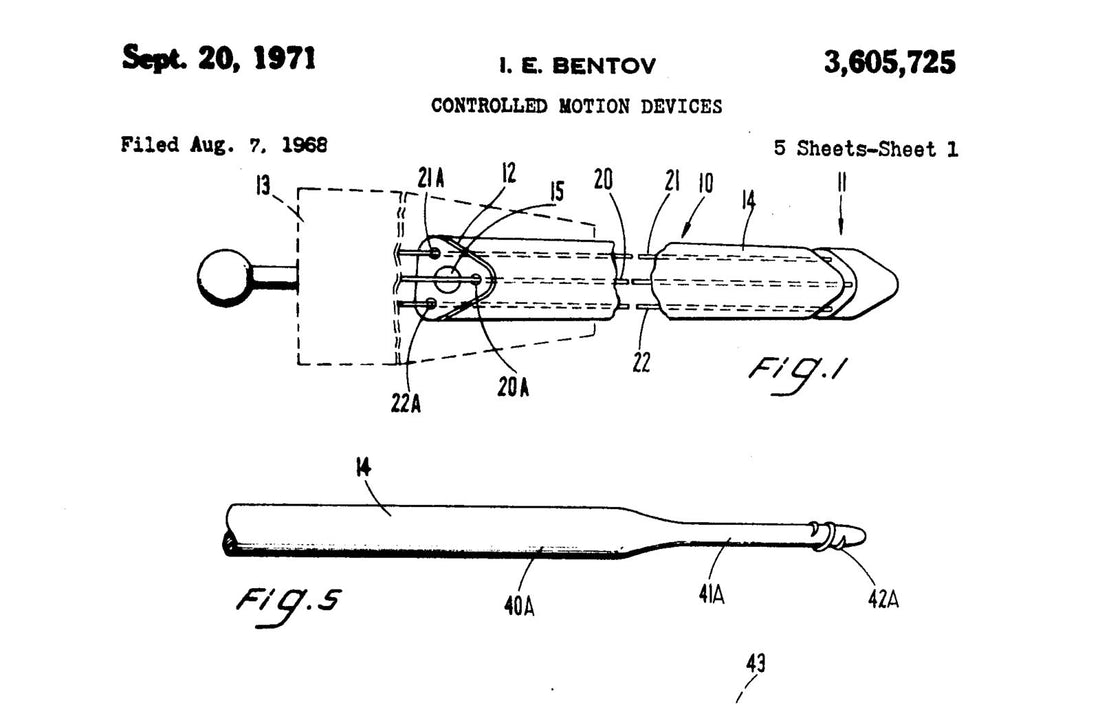 Itzhak E. Bentov’s 1971 controlled-motion device patent, high-resolution detail