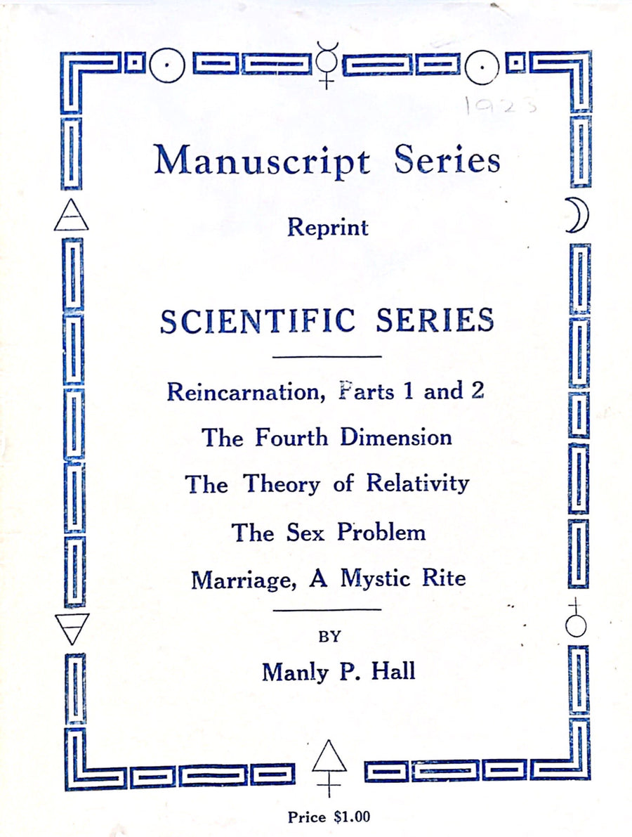 Cover of the Manly P. Hall Scientific Series manuscript collection
