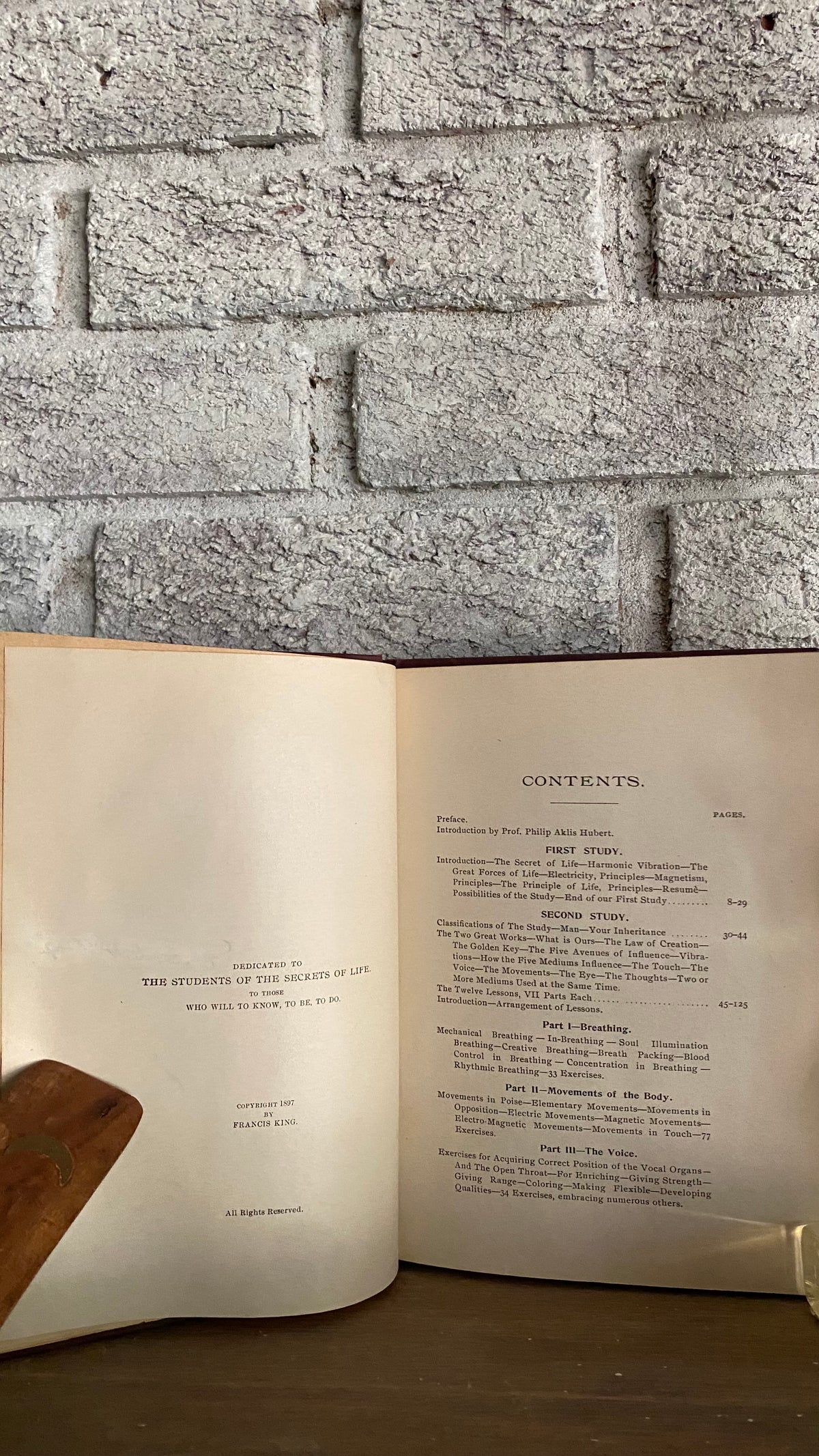 Interior and condition view of The Secret of Life, or Harmonic Vibration by Frances R. King, 1897