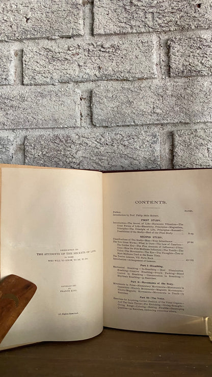 Interior and condition view of The Secret of Life, or Harmonic Vibration by Frances R. King, 1897