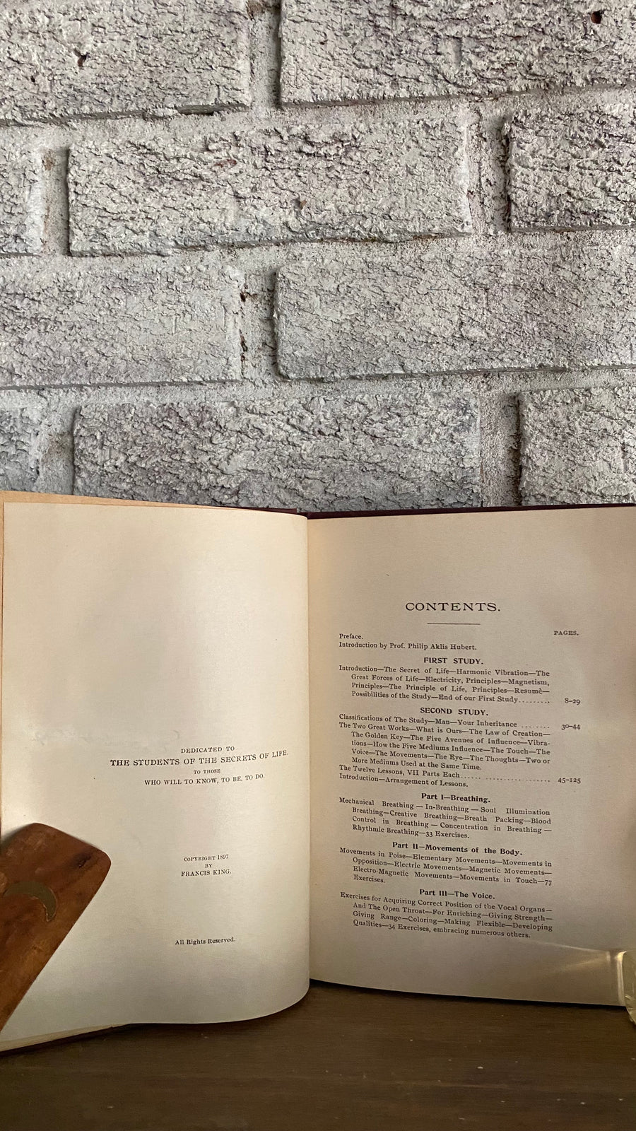 Interior and condition view of The Secret of Life, or Harmonic Vibration by Frances R. King, 1897