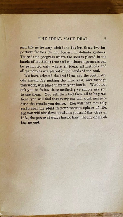 Additional condition view of The Ideal Made Real by Christian D. Larson, 1909