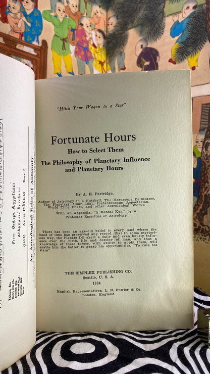 Interior and condition view of Fortunate Hours by A. E. Partridge, 1924