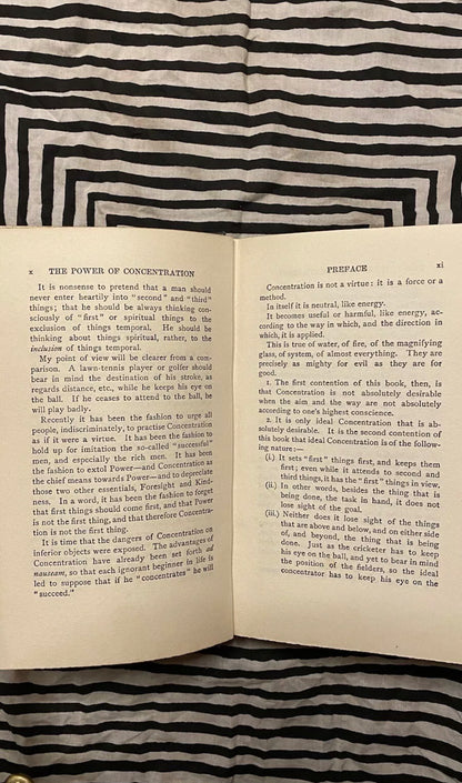 Additional condition view of The Power of Concentration by Eustace Miles, 1923
