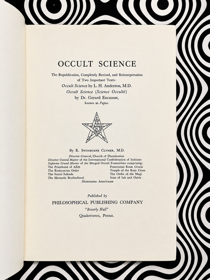 Occult Science — L. H. Anderson | R. Swinburne Clymer | Papus (1954)