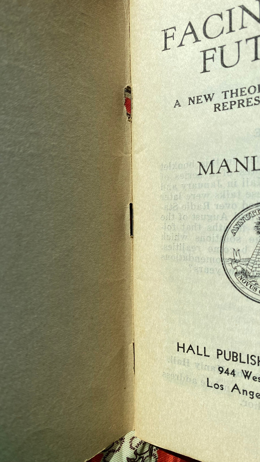 Additional condition view of Facing the Future by Manly P. Hall, 1934