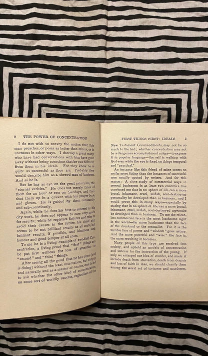 Additional condition view of The Power of Concentration by Eustace Miles, 1923