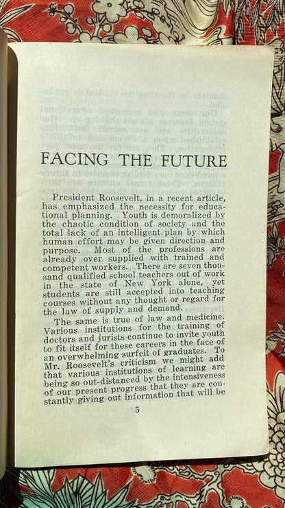 Additional condition view of Facing the Future by Manly P. Hall, 1934