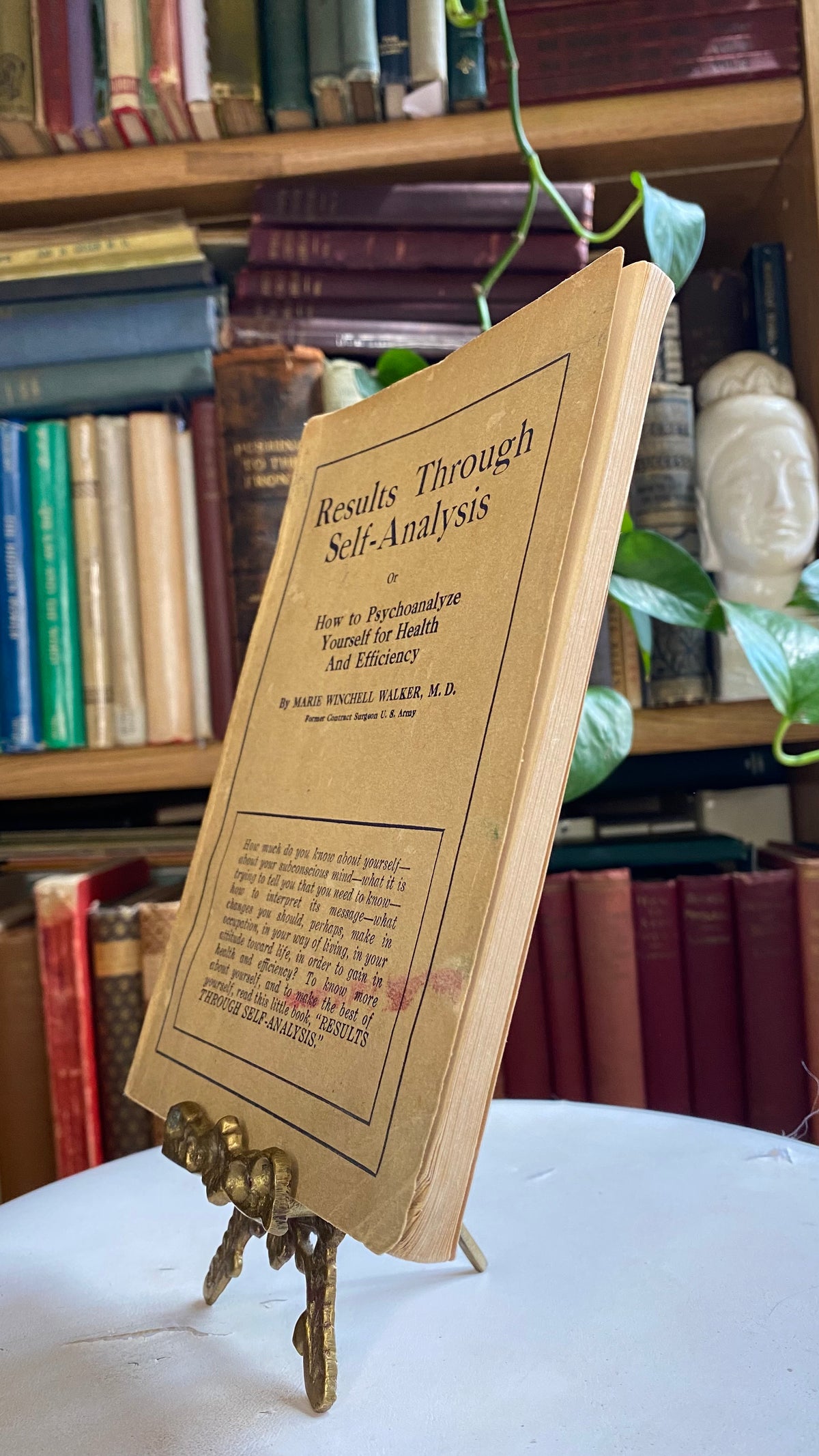 Additional condition view of Results Through Self-Analysis by Marie Winchell Walker, 1923