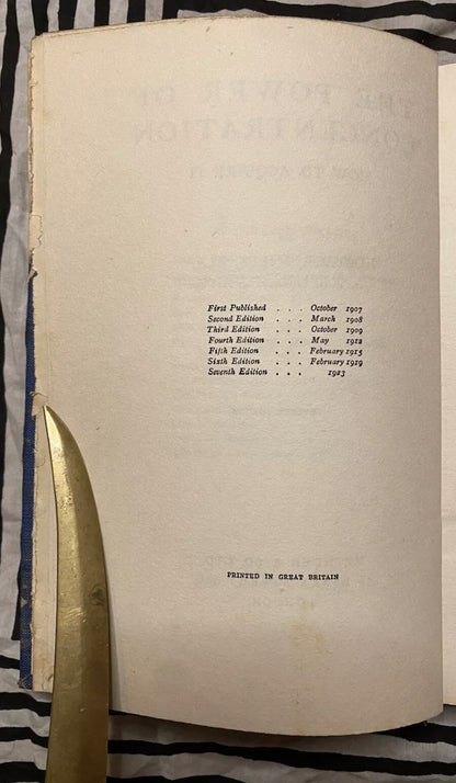 Additional condition view of The Power of Concentration by Eustace Miles, 1923
