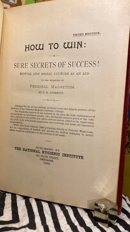 Interior and condition view of How To Win, or Sure Secrets of Success by L. H. Anderson, 1898