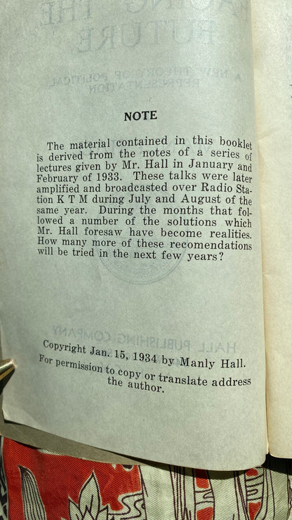 Additional condition view of Facing the Future by Manly P. Hall, 1934