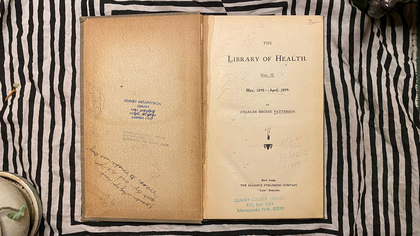 The Library of Health Vol. 1 -- Charlies Brodie Patterson -- 1899