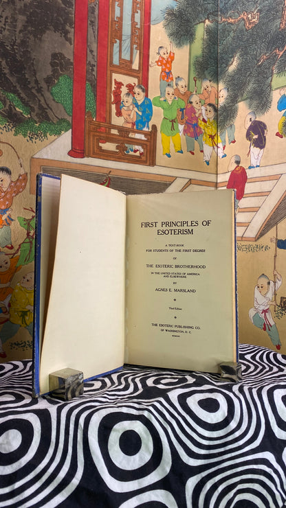 Additional condition view of First Principles of Esotericism by Agnes E. Marsland, 1911