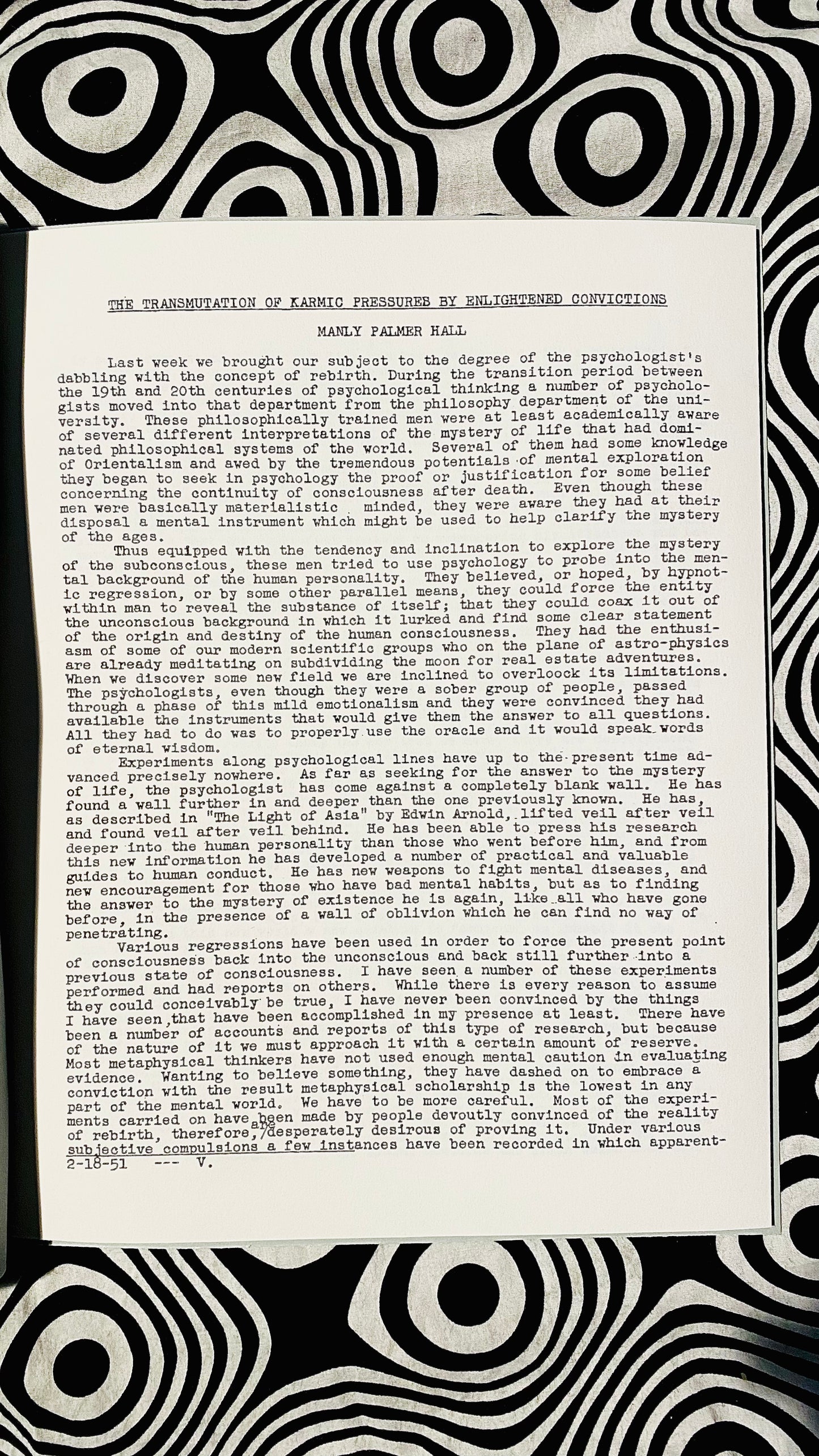 Die Umwandlung karmischer Drücke durch erleuchtete Überzeugungen — Manly P. Hall