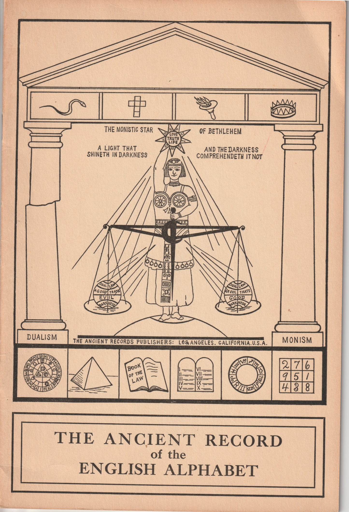 The Ancient Record of the English Alphabet -- The Ancient Records Publishers -- Booklet -- 1927 Booklet