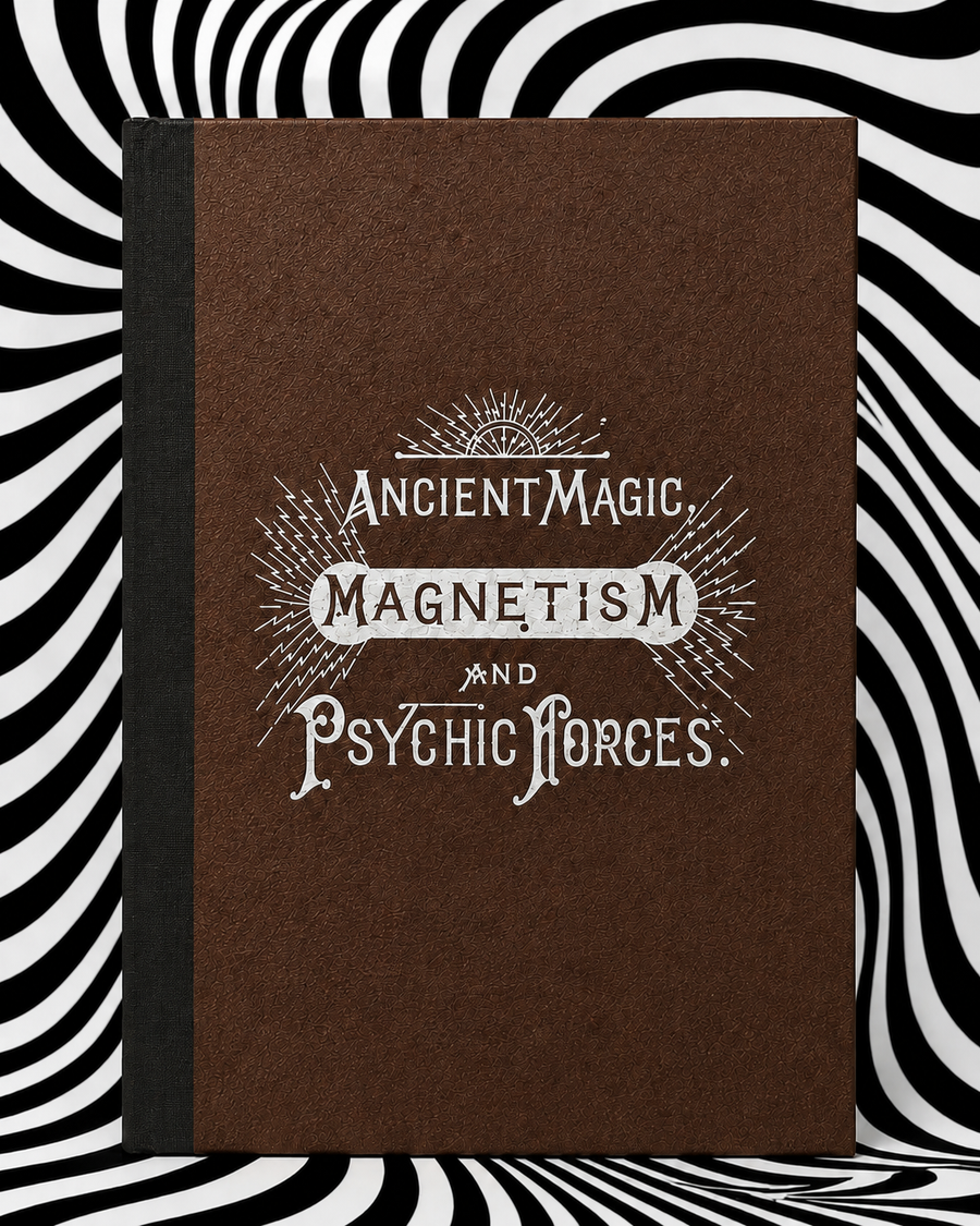 Ancient Magic, Magnetism and Psychic Forces by L. H. Anderson (1895), brown occult book cover