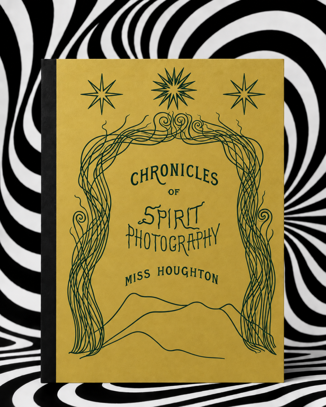 Chronicles of Spirit Photography by Georgiana Houghton — Holographic Pagan Press edition with antique-gold cover, forest-green artwork, and black binding