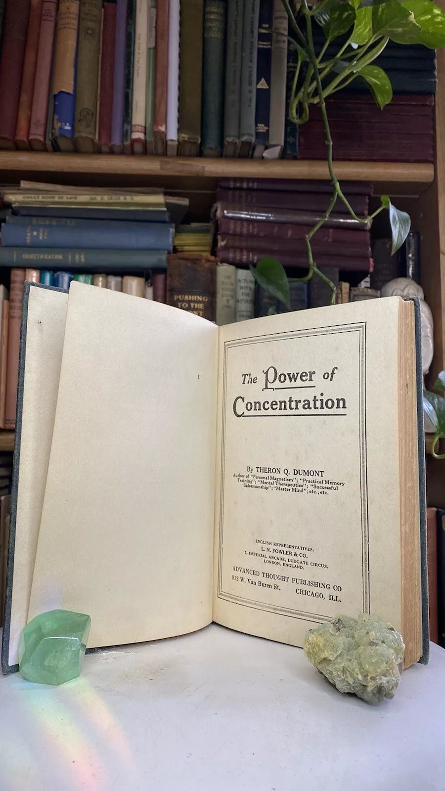 Additional condition view of The Power of Concentration by Theron Q. Dumont and William Walker Atkinson, 1918